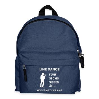 Line Dance Joke: Wie fängt dieser Tanz an? - Kinder Rucksack - Navy - Vorne