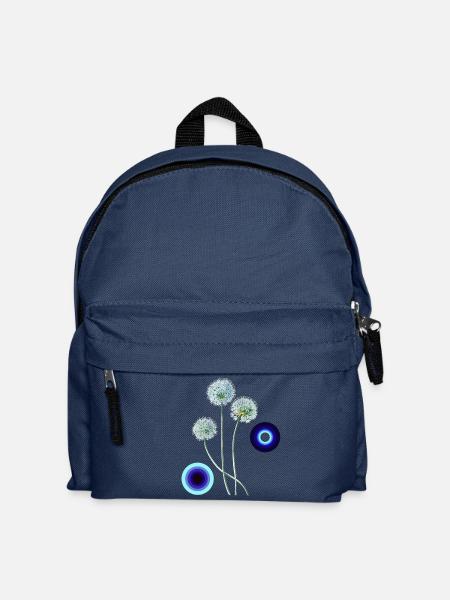 Alliumblüten im Retro-Stil - Kinder Rucksack - Navy