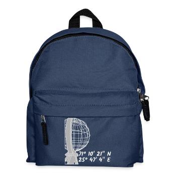Die Weltkugel am Nordkap für dunkel T-Shirts - Kinder Rucksack - Navy - Vorne