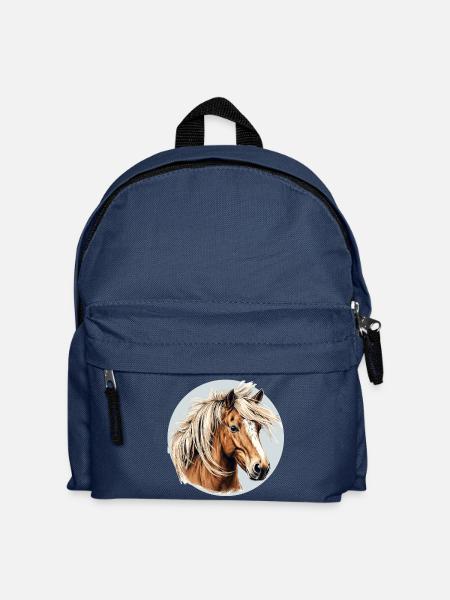 Haflinger Pferd - Kinder Rucksack - Navy