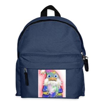 Bunter Weihnachtsmann mit Farbverlauf - Kinder Rucksack - Navy - Vorne