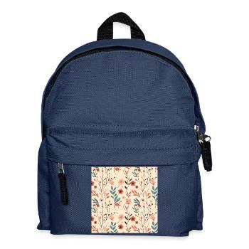 Floral Motif Floral Printemps Été Fleurs 2 - Sac à dos Enfant - bleu marine - Devant