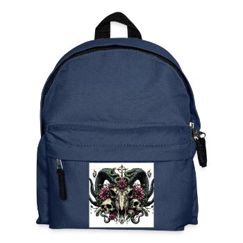 Aquarell Ziegenschädel - Kinder Rucksack - Navy - Vorne
