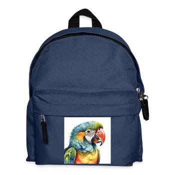 Aquarell-Ara - Kinder Rucksack - Navy - Vorne