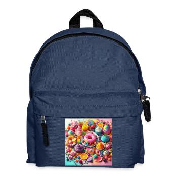 Süßigkeiten und leuchtende Farben - Kinder Rucksack - Navy - Vorne