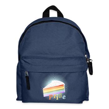 Morceau de gâteau arc-en-ciel aux couleurs pastel délicates - Sac à dos Enfant - bleu marine - Devant