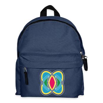 Abstrakte mit verschiedenen Farben und Mustern - Kinder Rucksack - Navy - Vorne