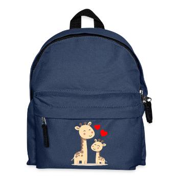 Baby Giraffe with Mommy Giraffe - Kids' Backpack - navy - Front