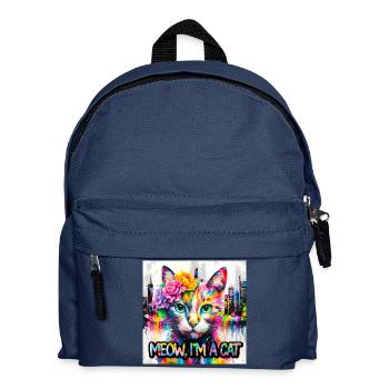 Artful cat - Kids' Backpack - navy - Front
