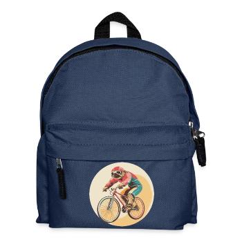 Sporty Sloth – Funny Cyclist Design - Kids' Backpack - navy - Front