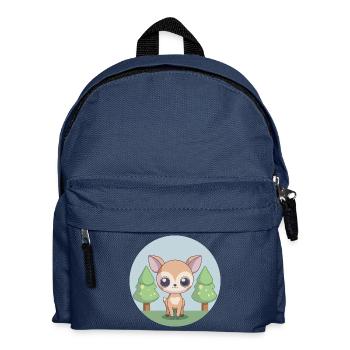 Entzückendes kleines Rehkitz im Wald - Kinder Rucksack - Navy - Vorne