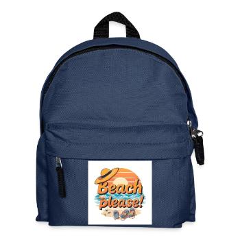 Strand Bitte Motiv - Kinder Rucksack - Navy - Vorne