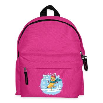Süße Banane springt im Schnee - Schnee, den du kennst - Kinder Rucksack - Fuchsia - Vorne