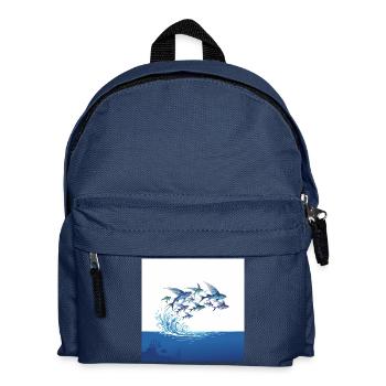 Poissons volants sautent par-dessus les vagues et l’eau de mer - Sac à dos Enfant - bleu marine - Devant