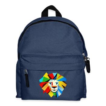 Lion abstrait (tête, coloré) - Sac à dos Enfant - bleu marine - Devant