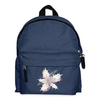 Branche de houx en blanc, argent et rose sombre - Sac à dos Enfant - bleu marine - Devant