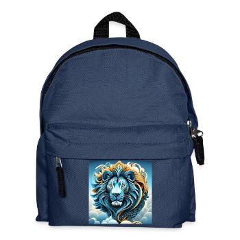 Abstract Portrait of a Lion in the Clouds - Kids' Backpack - navy - Front