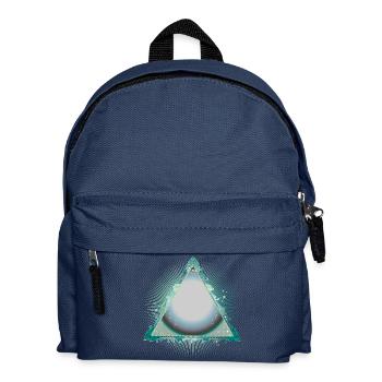 Mystischer Dreiecksrahmen in Türkis mit Ornamenten - Kinder Rucksack - Navy - Vorne