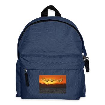 Jeder Tag ist ein Geschenk - Kinder Rucksack - Navy - Vorne