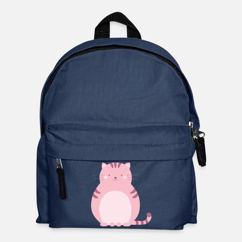 Rosa Katze - Kinder Rucksack - Navy