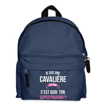Cavalière super pouvoir femme - Sac à dos Enfant - bleu marine - Devant