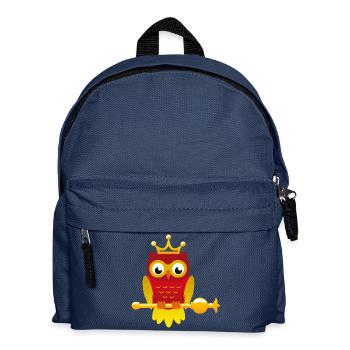 King owl with scepter - Kids' Backpack - navy - Front
