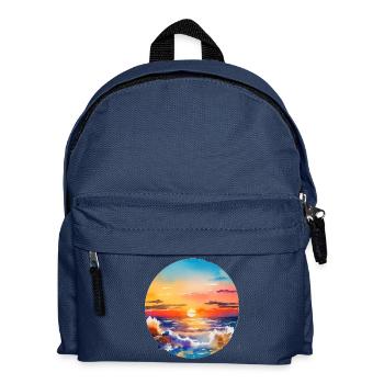 Sonnenuntergang über dem Meer - Kinder Rucksack - Navy - Vorne