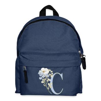 Buchstabe C mit floralem Motiv - Kinder Rucksack - Navy - Vorne