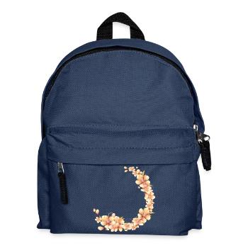 Couronne de fleurs de pêcher dans un ton pêche doux et velouté - Sac à dos Enfant - bleu marine - Devant