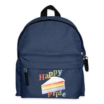 Morceau de gâteau arc-en-ciel aux couleurs pastel délicates - Sac à dos Enfant - bleu marine - Devant