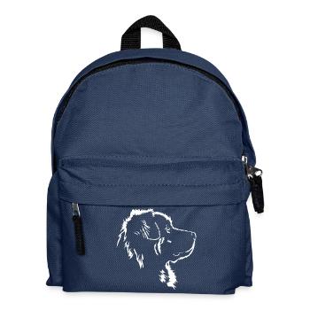 Leonberger Silhouette Hunde Hund Wilsigns - Kinder Rucksack - Navy - Vorne
