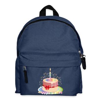 Motif de cupcake d’anniversaire coloré avec bougie - Sac à dos Enfant - bleu marine - Devant
