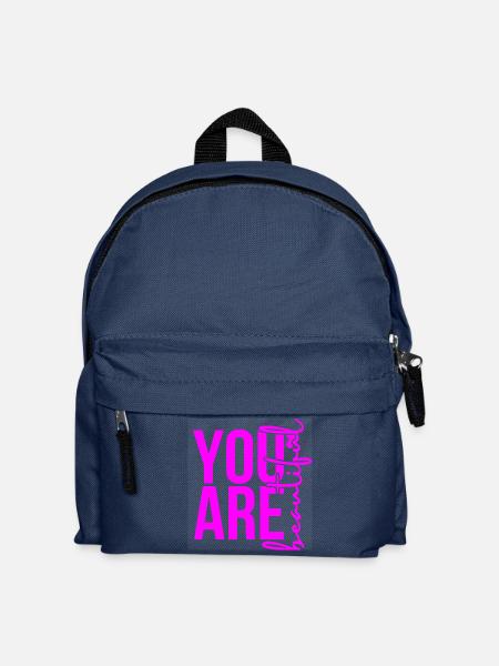 You Are Beautiful - Pink - Kinder Rucksack - Navy