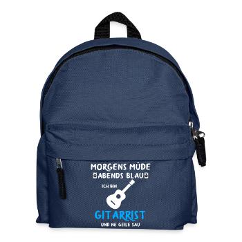 Gitarre Spruch Band Musikinstrument E-Gitarre - Kinder Rucksack - Navy - Vorne