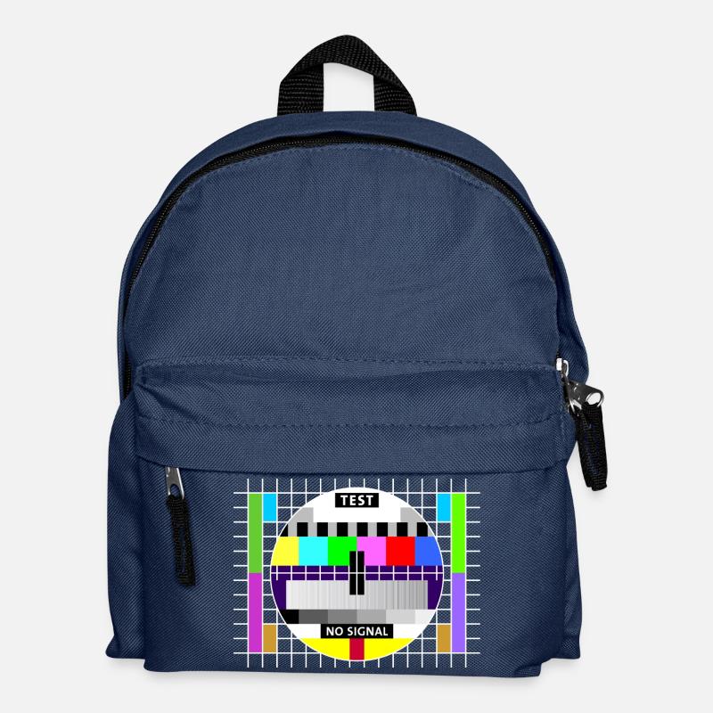 Testbild Fernsehen Bildschirm Sendeschluss Display - Kinder Rucksack - Navy