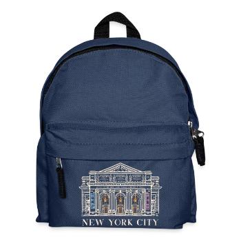 New York City, Manhattan Midtown Library, USA - Kids' Backpack - navy - Front