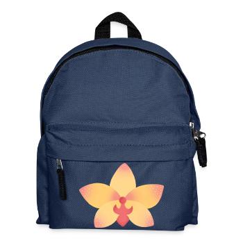 orange pink orchid flower - Kids' Backpack - navy - Front