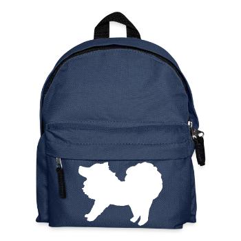 Spitz weiß - Kinder Rucksack - Navy - Vorne