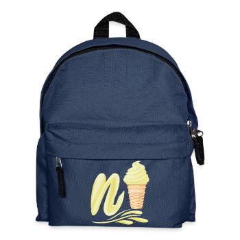 N'ice Softeis-Emoji with letter N vanilla - Kids' Backpack - navy - Front