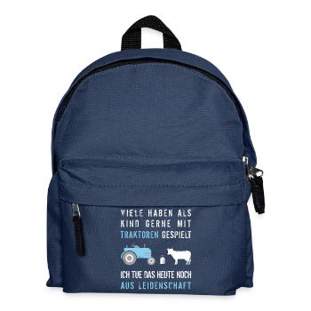 Traktoren Leidenschaft Traktor Trecker Schlepper - Kinder Rucksack - Navy - Vorne