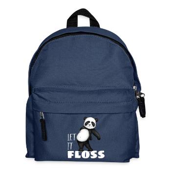 Panda Bär Let it Floss Laß es fliessen Geschenk - Kinder Rucksack - Navy - Vorne