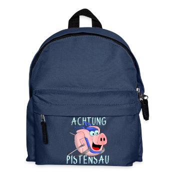 Achtung Pistensau - Kinder Rucksack - Navy - Vorne