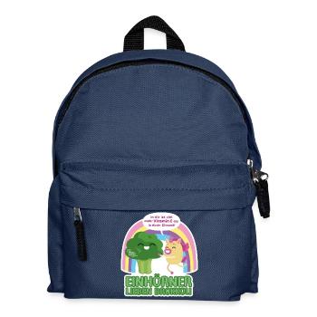 Einhörner lieben Brokkoli - Kinder Rucksack - Navy - Vorne