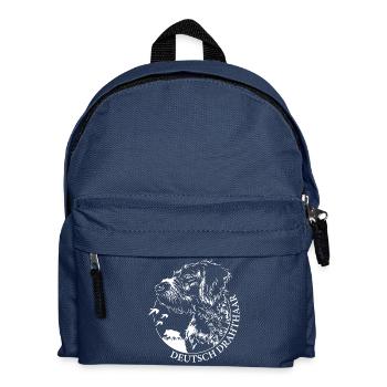DEUTSCH DRAHTHAAR Wilsigns Jagdhund Jagdhunde - Kinder Rucksack - Navy - Vorne