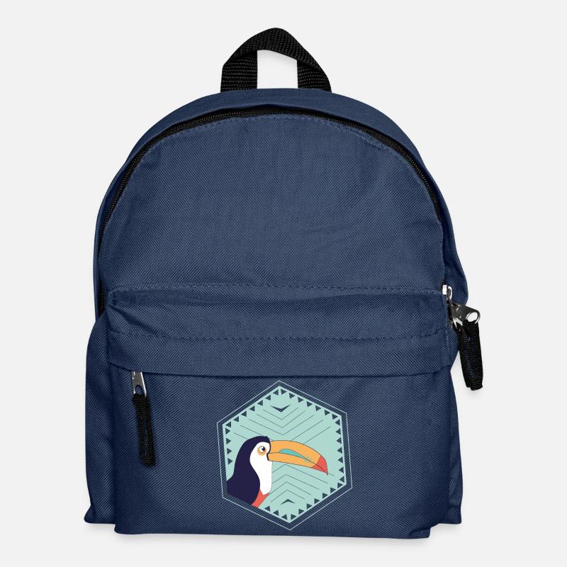 Tukan coloré - turquoise - Sac à dos Enfant - bleu marine