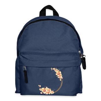 Couronne de fleurs de pêcher dans un ton pêche doux et velouté - Sac à dos Enfant - bleu marine - Devant