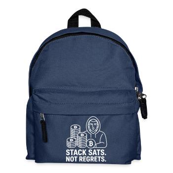 Bitcoin Hoodie Design – Stack Sats. Not Regrets. - Kids' Backpack - navy - Front