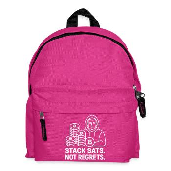Bitcoin Hoodie Design – Stack Sats. Not Regrets. - Kinder Rucksack - Fuchsia - Vorne