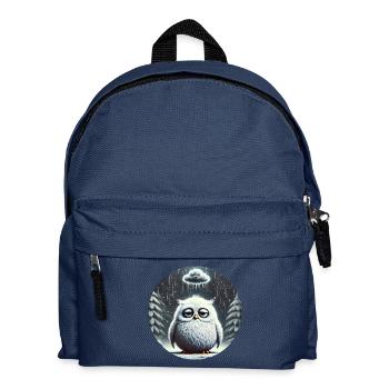 Eule Triste im eisigen Regen - Kinder Rucksack - Navy - Vorne