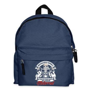 Alter Mann und Motorrad - Kinder Rucksack - Navy - Vorne
